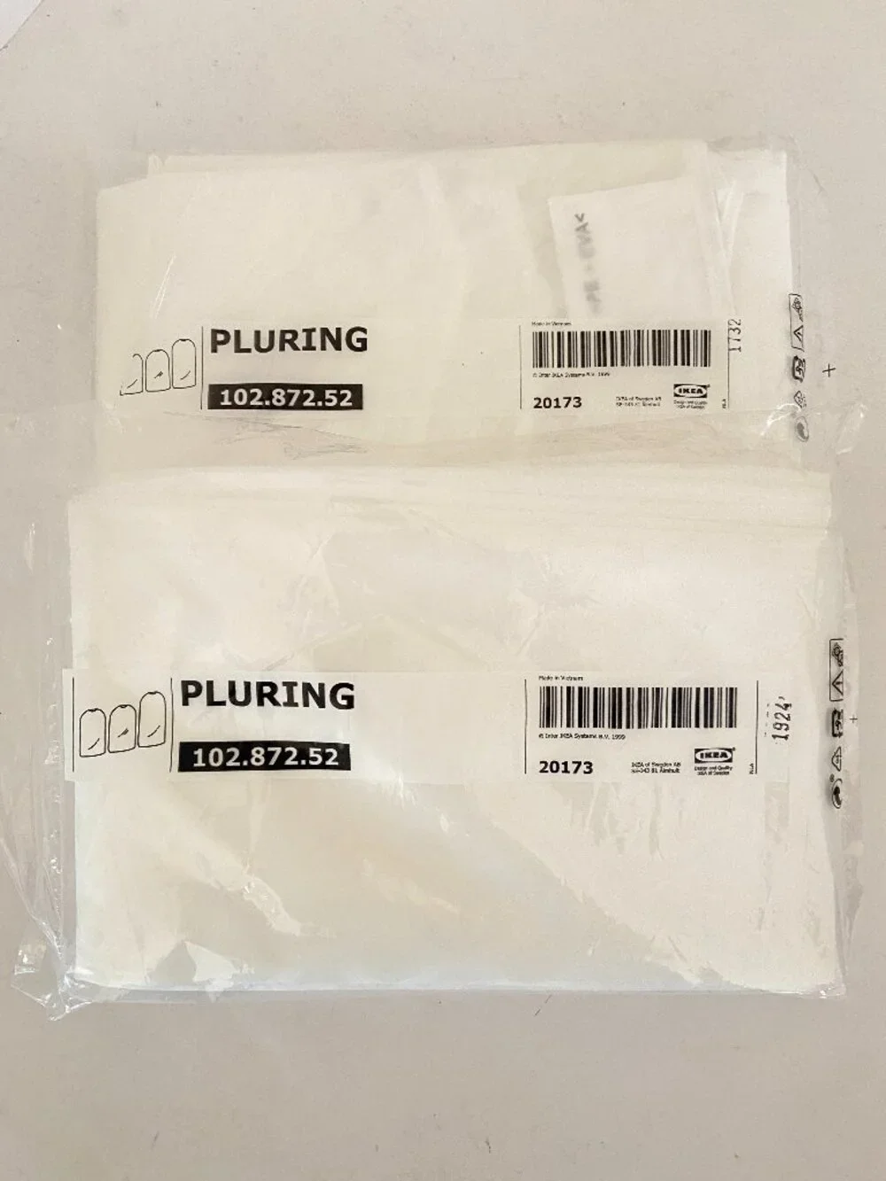Lot of 2 - IKEA PLURING Clothes Cover Sets (6 Total Covers)